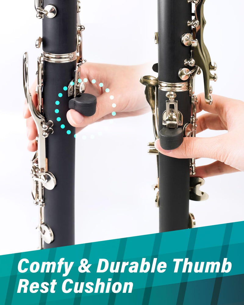Libretto Mouthpiece Pad & Thumb Rest Cushion for Clarinet, Oboe. Giftable Woodwinds Accessory Kit: 32pcs Mouthpiece Patch, 10pcs Thumb protectors. Expertly Prepared for Your Clarinet Experience! Mouthpiece pad+Thumb Rest Cushion