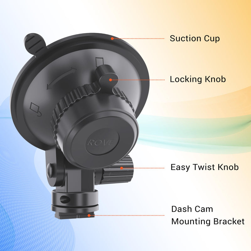[AUSTRALIA] - ROVE Suction Cup Mount for R2-4K, R2-4K PRO and R2-4K Dual Dash Cam Models 