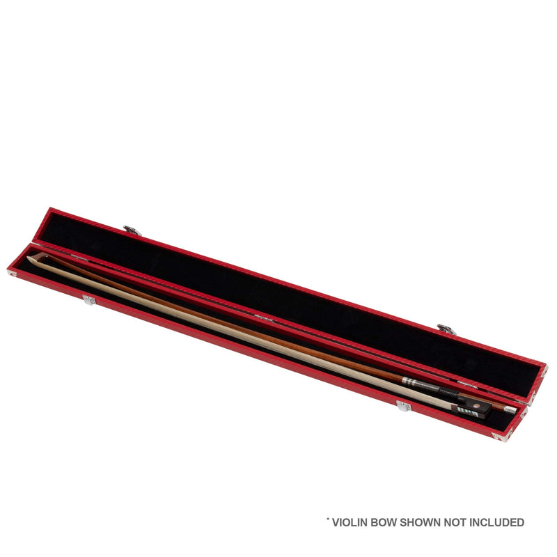 MI&VI High-Density Bow Case for (1) Single Violin/Viola/Cello Bow with Adjustable Shoulder Strap - By MIVI Music (Red) Red