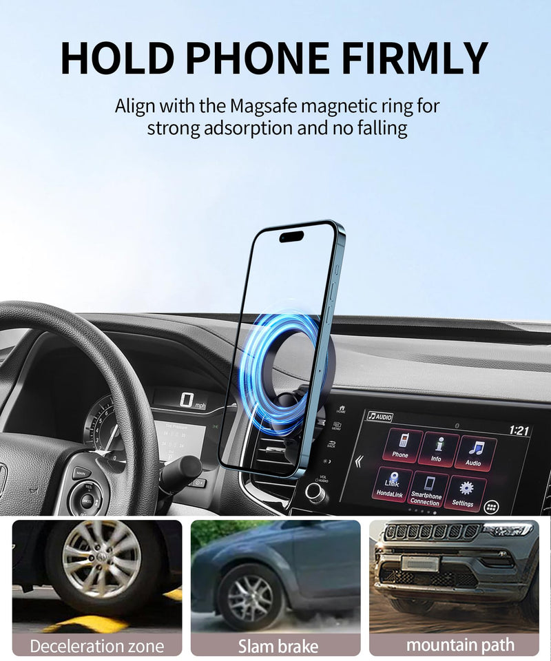 Car Phone Holder for Honda Pilot 2016-2020, Ridgeline 2017-2020 5/8" Screen | Honda Passport 2019-2020, Magsafe Accessories Magnetic Cell Phone Mount Clip Compatible with iPhone,3D fit Navigation Bracket Compatible with MagSafe