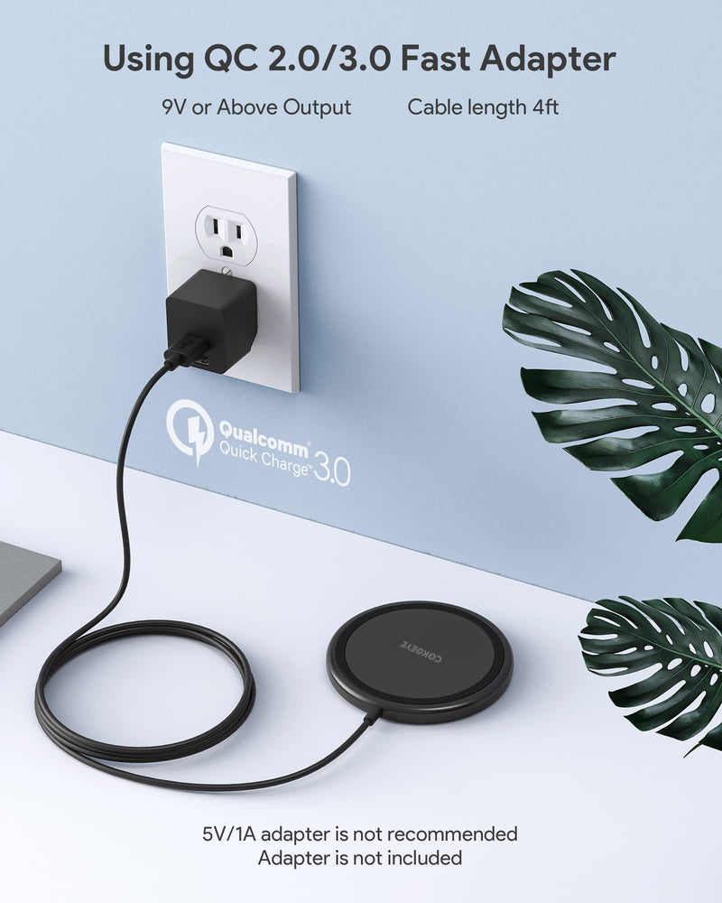 Wireless Charger, 15W Max Fast Wireless Charging Pad 2-Pack Compatible with iPhone 15/15 Pro/15 Plus/15 ProMax/14/14 Pro/14 Plus/13/12/Samsung S24 /S24Ultra/S23 Ultra/S22/S21/S20/Note 10, AirPods Pro Black