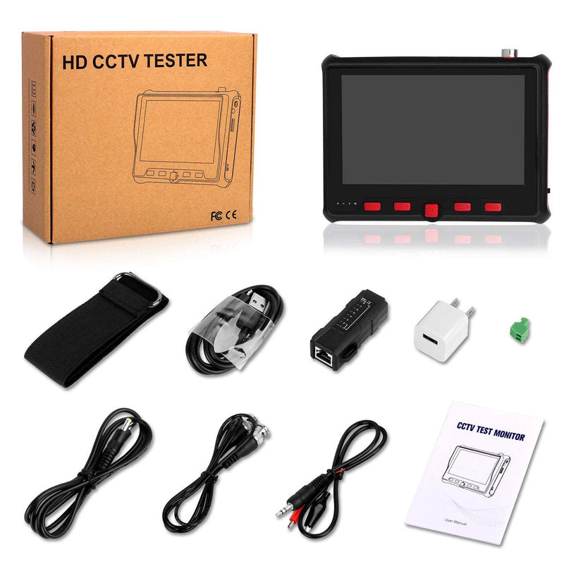 Wrist CCTV Tester, HD 5MP Portable Camera Tester 5MP AHD CVBS Tester UTC OSD Control 4.3 Inch TFT LCD Monitor Analog Video Test Cable Test PTZ Control 12V Power Output(6300A)