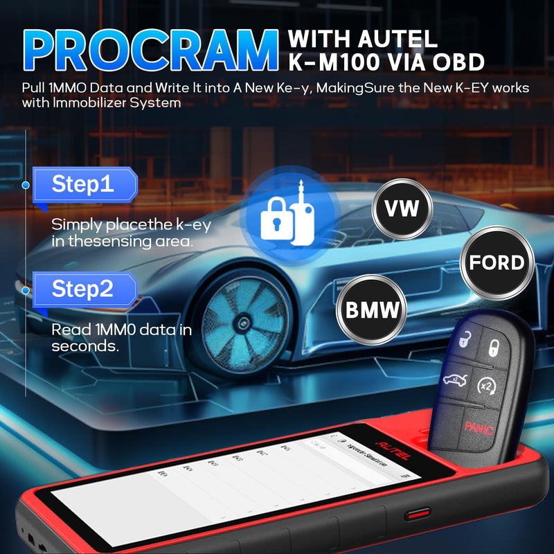 Autel IKEYCR5TPR 5 Buttons Blank 2025 New Kё-y Fob proğrammable Compatible with Vehicle Systems Using 315/415 MHz Ultra-Long Range OE-Quality for Chrysler-Dodge-Style Kё-y Replacement