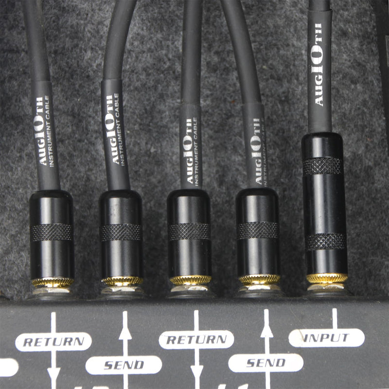 24 Inch Guitar Patch Cable Performance Guitar Effect Pedal Cables Angled to Angled Gold Plated Plugs 24in Angled-Angled Black