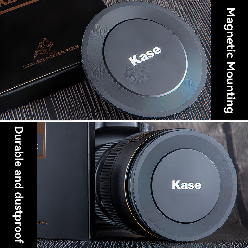 Kase 67mm Magnetic Lens Cap, CNC Aluminum & Optical Glass Center Press-on Cover, 1s Install，Fits for Canon Nikon Sony Fuji DSLR Mirrorless