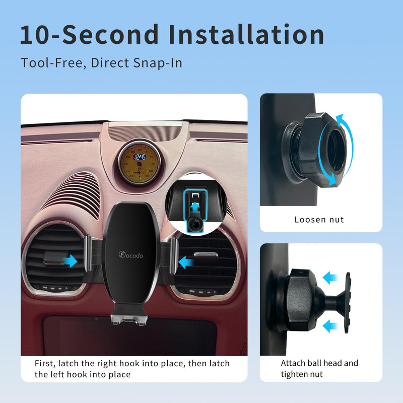 Car Phone Mount for Porsche 718 Cayman Boxster 2017-2025,Vehicle-Specific Air Vent Phone Holder,Hands-Free 360° Rotation Cell Phone Mount,Does Not Block Air Vent, Porsche 718 Interior Accessories Clamp Mount