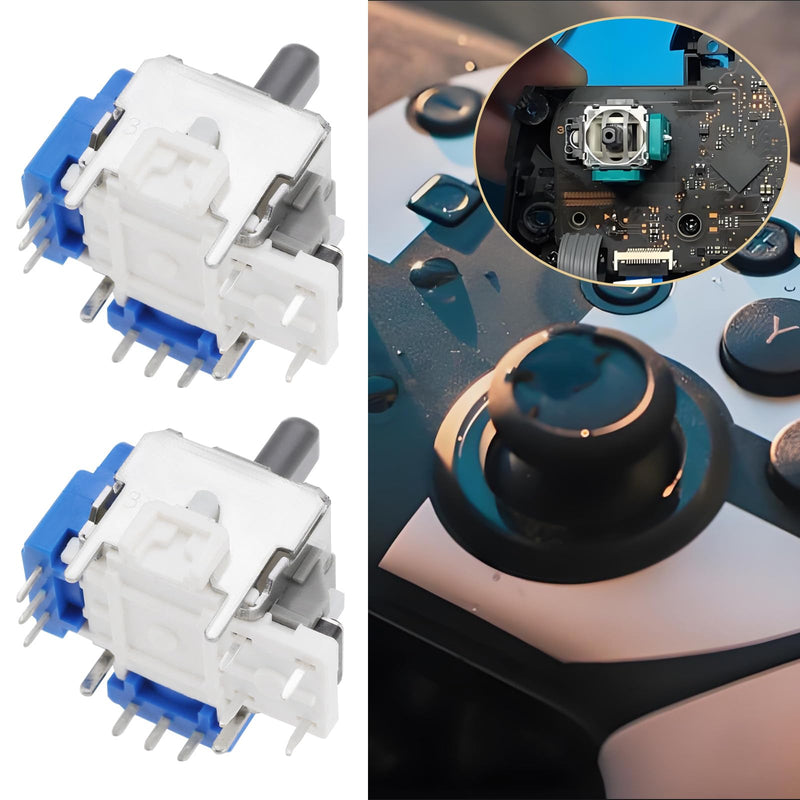 Create idea 2pcs Hall Effect Replacement Stick V3 Module Compatible with Switch Pro Controller Magnetic Effect Drift Fix Sensor Module Blue