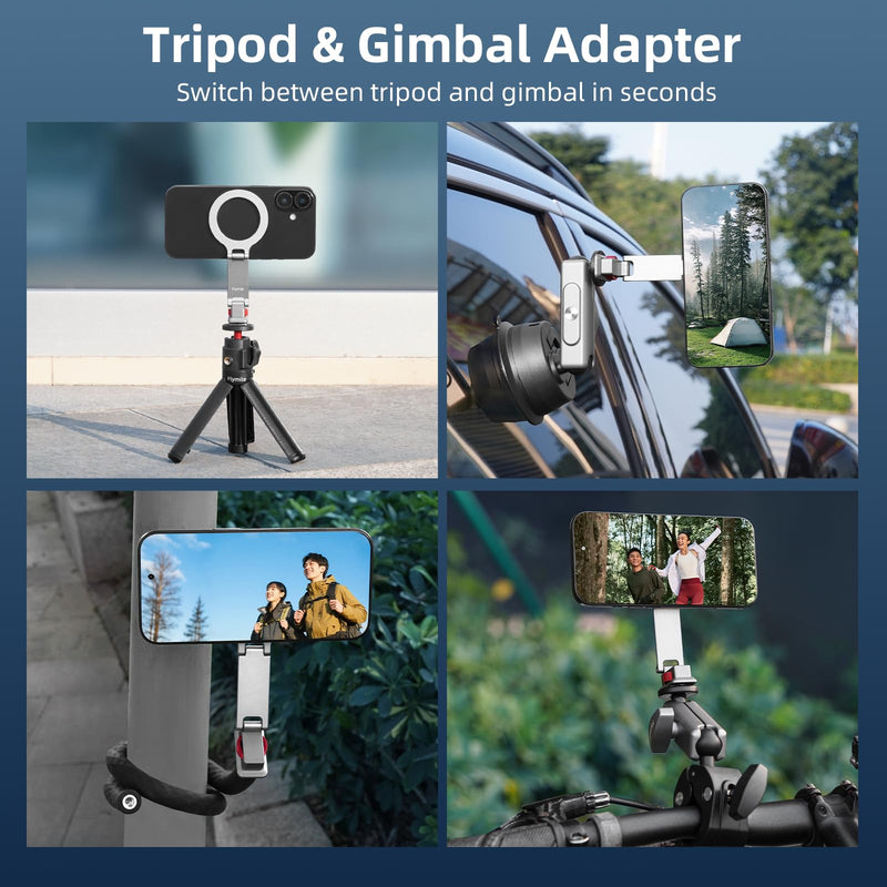 BRDRC Cold Shoe Phone Mount with Arca Port, Tripod Mount for MagSafe Magnetic Hot Shoe Adapter with 1/4" Screw Hole for DJI Ronin Samsung Canon Nikon DSLR Photography Accessories