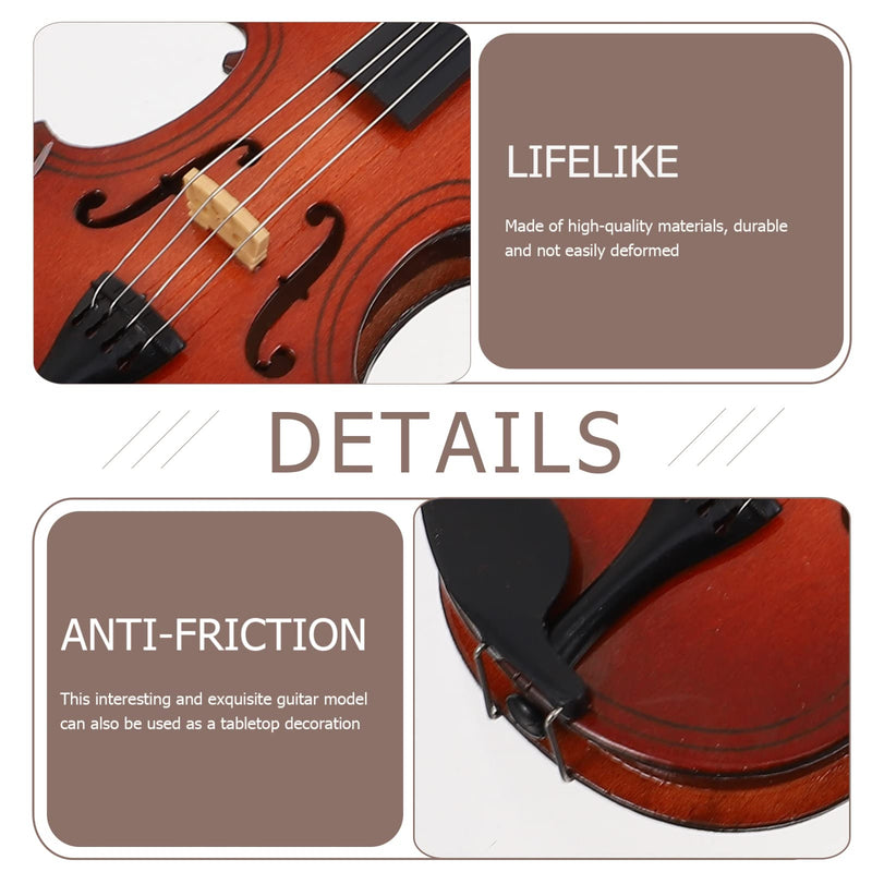Wooden Miniature Double Bass with Stand Bow and Case Mini Contrabass Mini Musical Instrument Collectible Home Decoration 14X5X1.5CM
