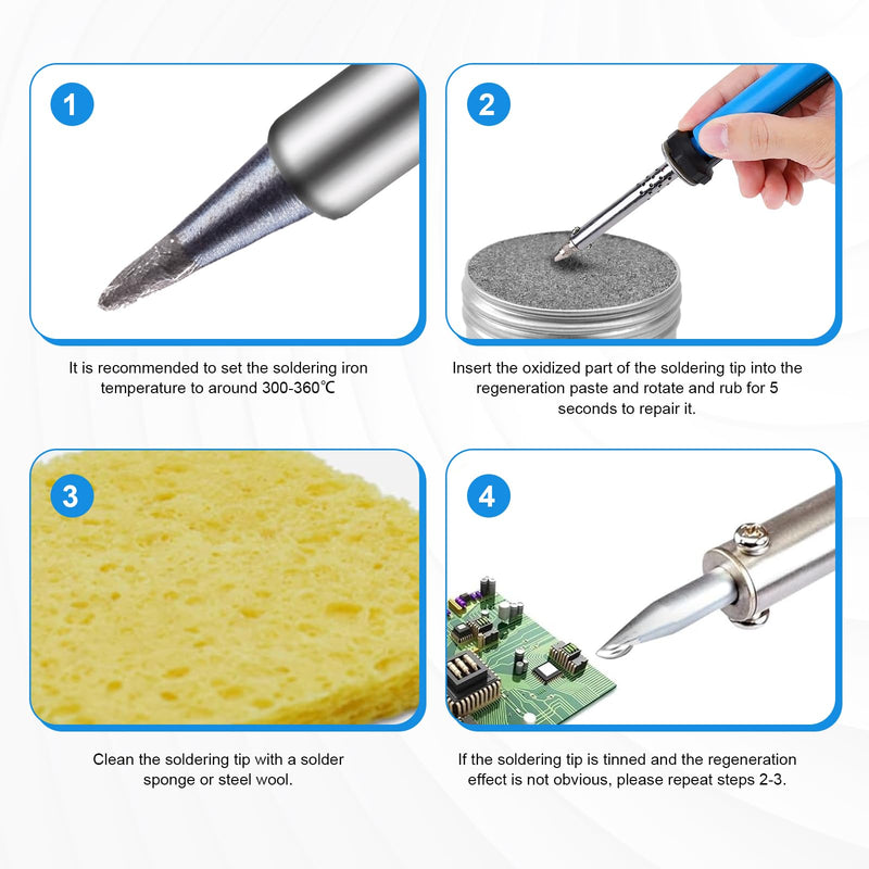 3 cans of soldering tip cleaner, soldering tips reactivator, reactivation oxidised soldering tips, used for maintenance and repair of the soldering tip (net weight: 16 g can)