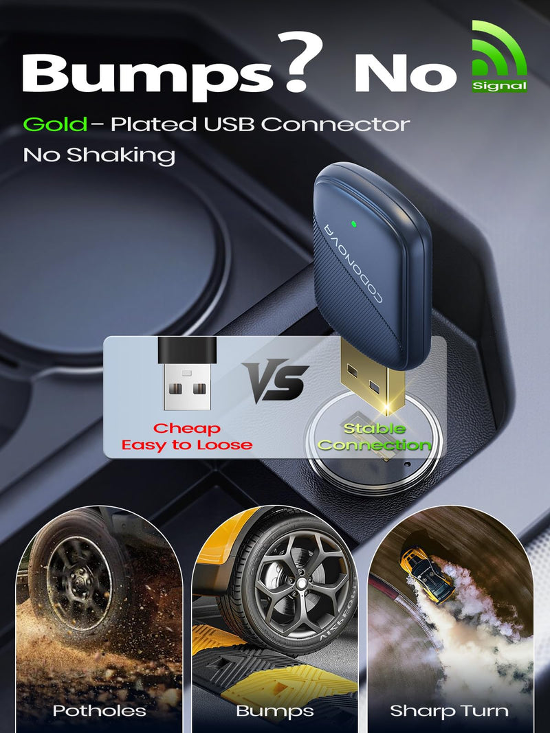[AUSTRALIA] - Mini Wireless CarPlay & Android Auto Adapter for iPhone & Android Phone (2026 Upgrade), No Lag, Fast Stable Connection, Converts Wired to Wireless CarPlay Dongle for 2016+ Cars, USB-A&C Port Blue 