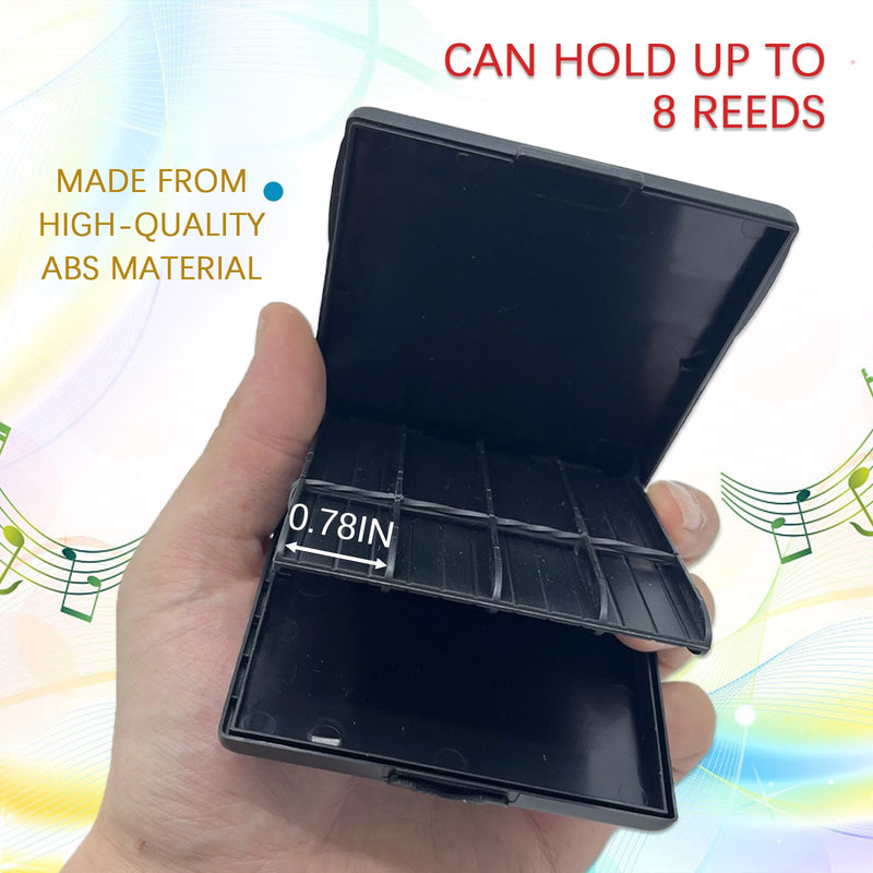 [AUSTRALIA] - Portable Clarinet Reed Case, Saxophone Reed Storage Case Double-Sided Storage for 8 Reeds, Individual Card Slots Reeds Case Compatible with Alto Tenor Soprano Saxophone Reeds 1 