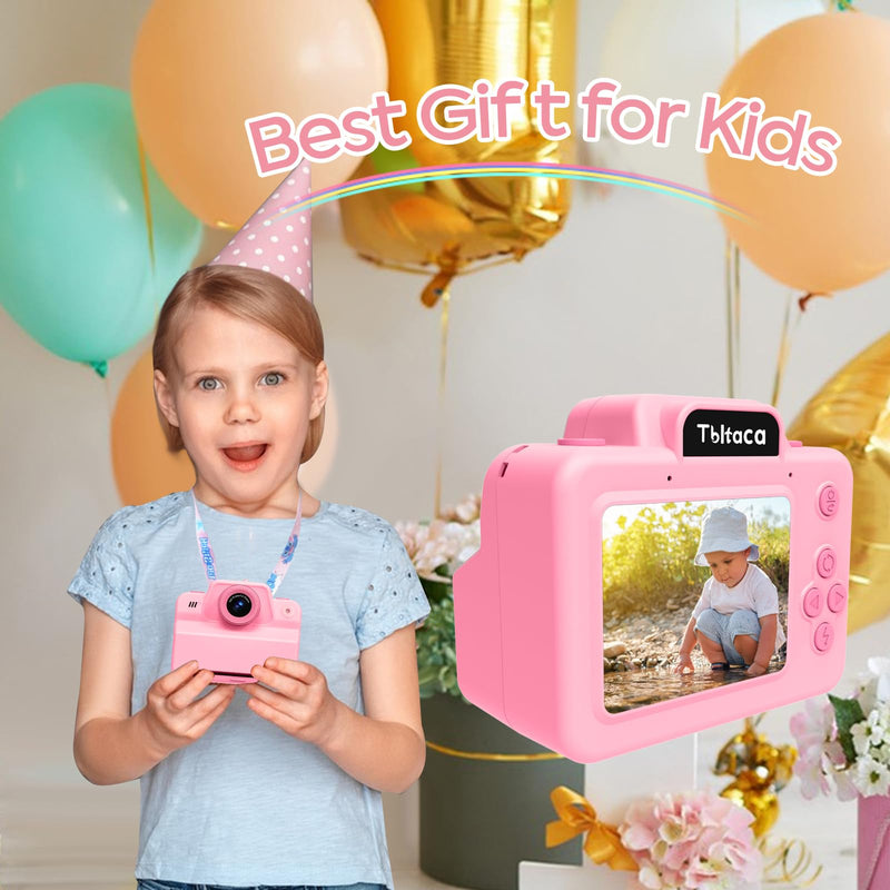 [AUSTRALIA] - Kids Camera Instant Print Camera for Kids, Toddler Instant Camera for 3 4 5 6 7 8 9 10 Year Old Girls Christmas Birthday Gifts, Portable Kid Child Digital Travel Camera Toy for Girl Boy Age 3-12 Pink 