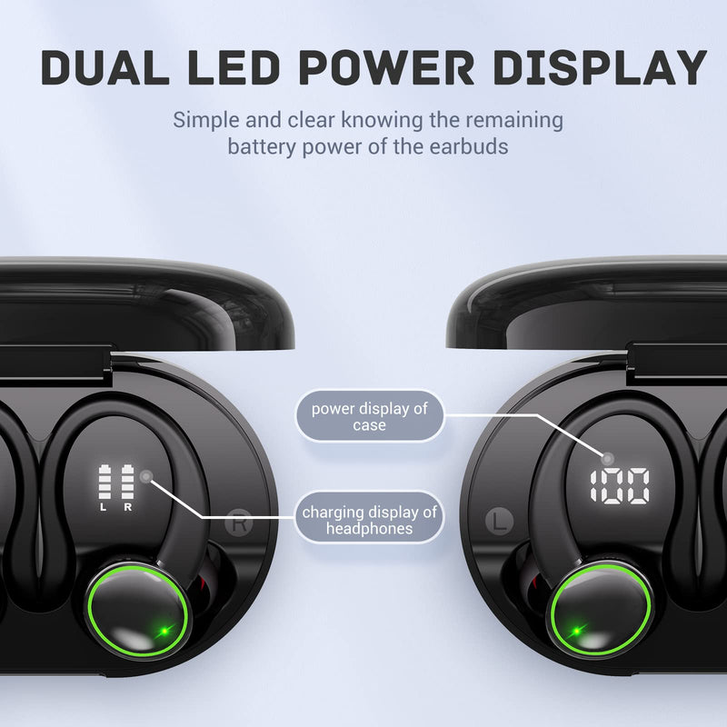 for Samsung Galaxy S23 S4 S25+ Ultra Bluetooth 5.3 Headphones 3D Stereo with Earhook, 40H Touch Control Over Ear Headphones, IP7 Waterproof Earphones Built-in Mic for Running Workout Sport
