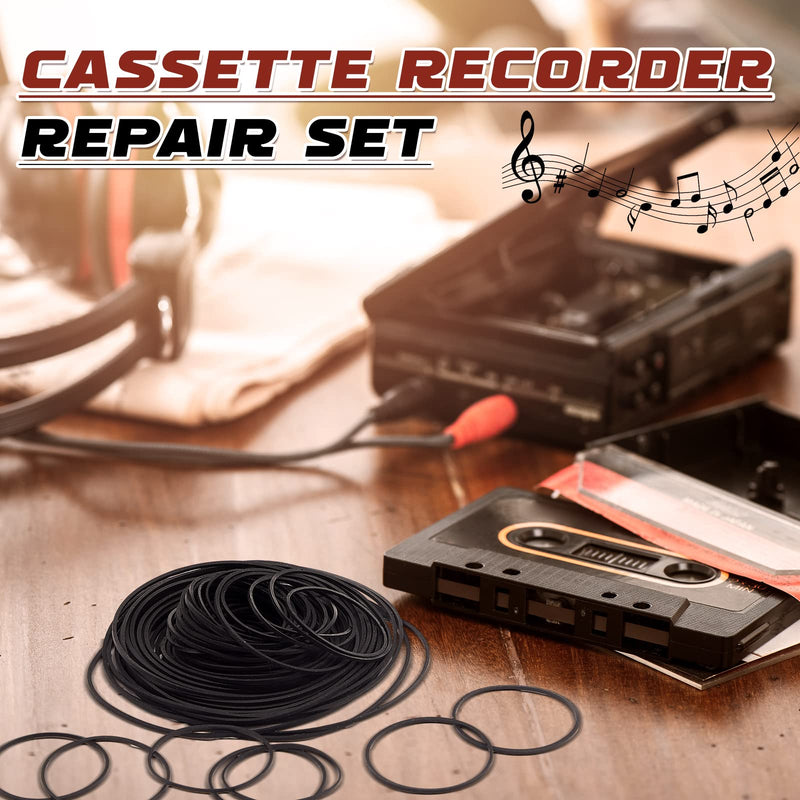 100 Pcs Recorder Rubber Belts 40-135 mm Square Belt Cassette Tape Machine Repair Maintenance Mix Cassette Recorder Belts for DVD CD LD VCR Repeater Drives (1mm Width) 1mm Width