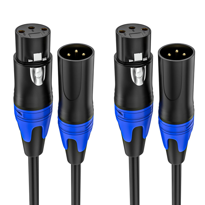 2 Pack, 25 FT XLR Male to Female Cable Professional Balanced Microphone Lead XLR Male to Female Cables, Extension Mic Cable Cord Black 2 Pack