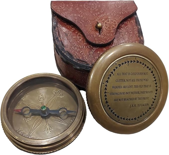 Thoreau's Go Confidently Quote/Robert Frost Poem Engraved Compass/J R R Tolkien/John Mascficld/ Quote Compass/Gift for All Occasion.Camping Compass, Boating Compass