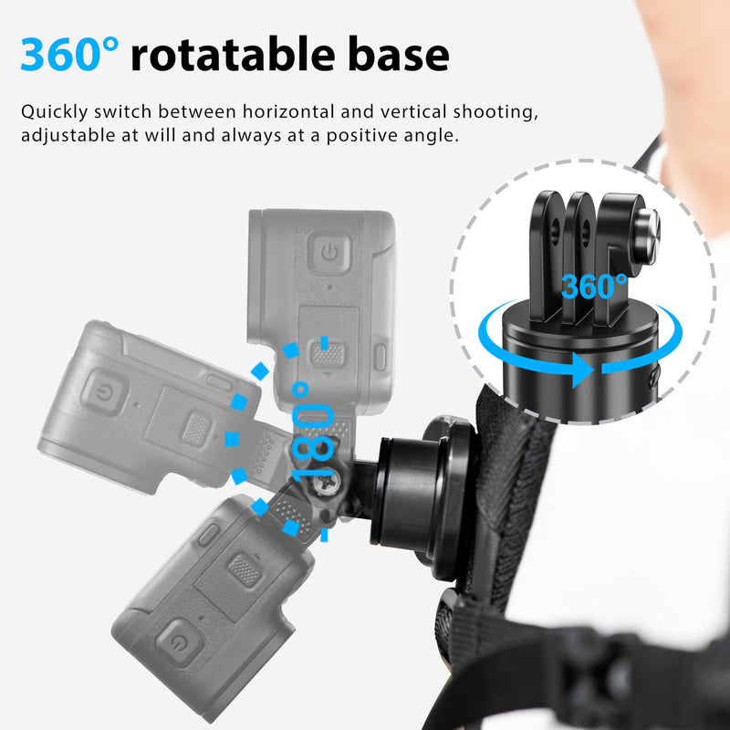 STARTRC OSMO Pocket 3 360° Rotation Backpack Clip Mount Shoulder Strap Accessories for DJI Pocket 3/OSMO Pockt/Action Cameras