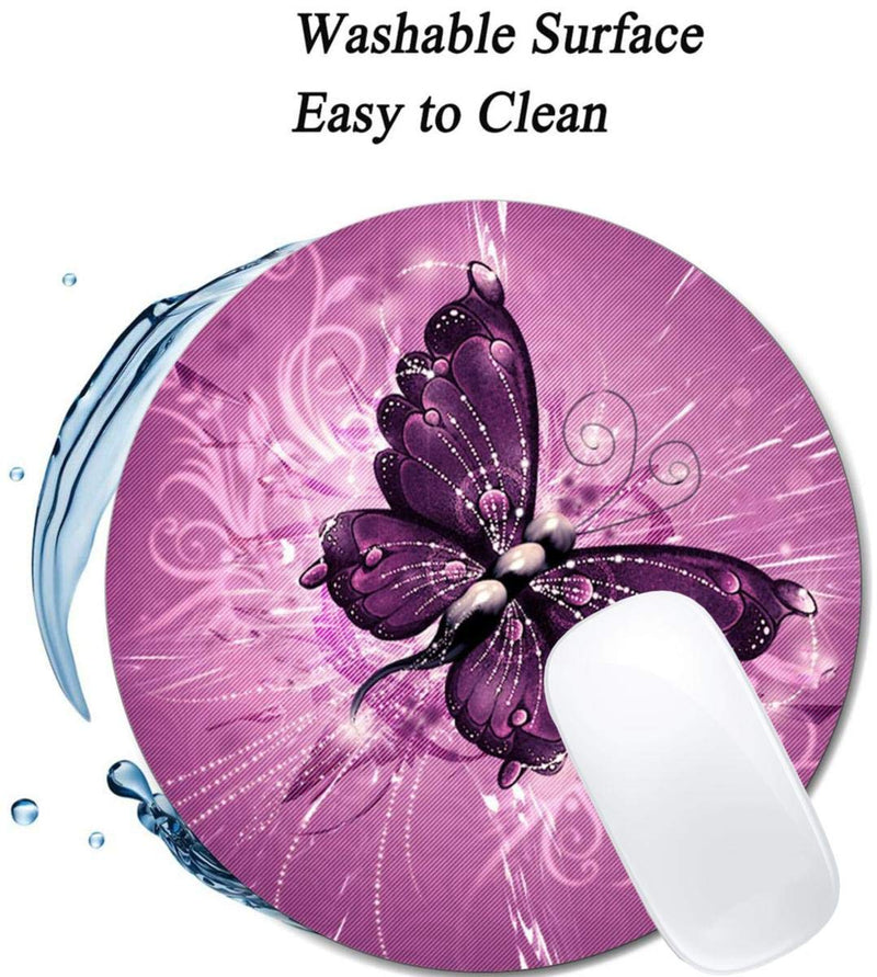 Butterfly Mouse Pad Round Non-Slip Rubber Mousepad Laptop Office Computer Decor Cute Desk Accessories Customized Design Mouse Pad Butterfly
