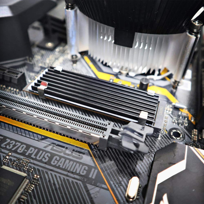 GLOTRENDS M.2 Heatsink for 2280 M.2 SSD, Fit for PC/PS5/PS5 Slim Installation, 22x70x3mm Aluminum Body, Including Thermal Pad (2 Packs)