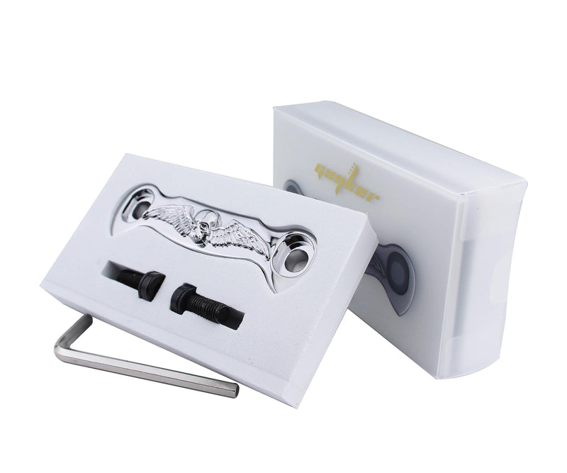 [AUSTRALIA] - Guyker Guitar Bridge Stop Bar Tailpiece String Spacing 10.6mm Skeleton Wings with Studs Replacement for EPI LP SG Style Electric Guitar (GS009, Chrome) GS009, Chrome 