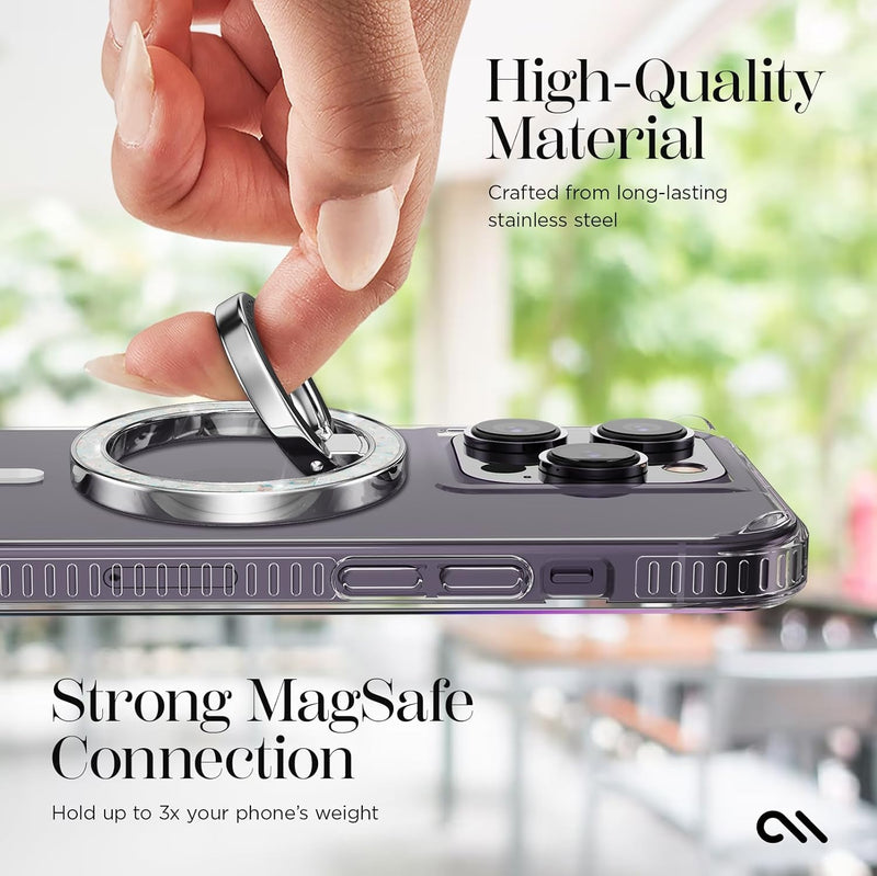 Case-Mate Magnetic Phone Grip and Phone Ring Holder - Magnetic iPhone Holder - Removable MagSafe iPhone Accessories - Rotatable Kickstand for iPhone 15 Pro Max/ 14 Pro Max/ 13 Pro Max -Twinkle Diamond Twinkle Diamond