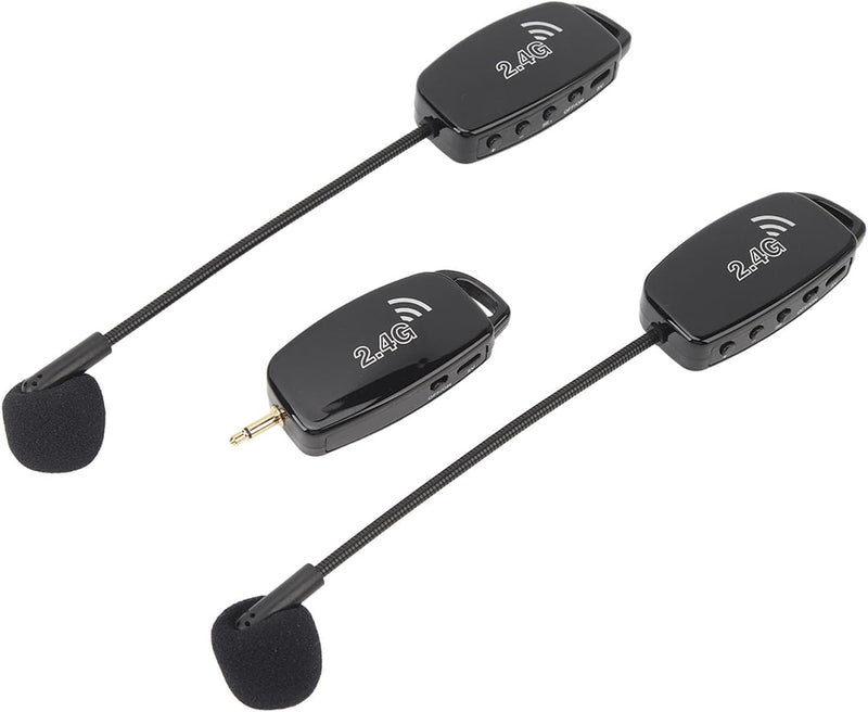 Wireless Microphone Headset Double Professional: Cordless Mic Head for Two People, Heads Handheld Mics 2 in 1- USB-C Rechargeable - 1/4'' and 1/8'' Plug for PA System, Voice Amplifier,Teaching,Fitness Black1