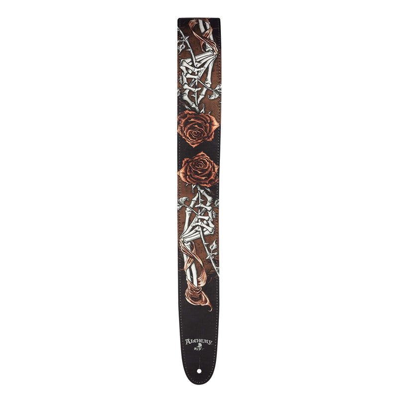 D'Addario Alchemy Leather Guitar Strap, Cryptorosa, 25LAL05