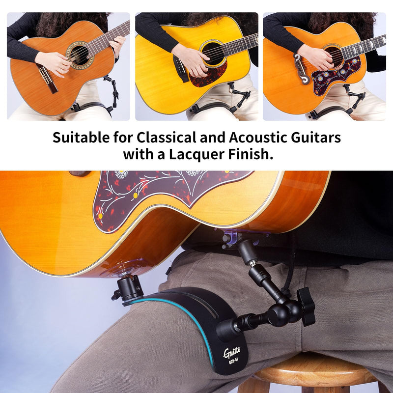 [AUSTRALIA] - GUITTO Guitar Balance Support - Classical Guitar Support Foot Stool, Ergonomic Design, Quick Adjustment (Lock) Angle, Suitable for Acoustic Guitars with a smooth paint(lacquer) finish GGR-01 