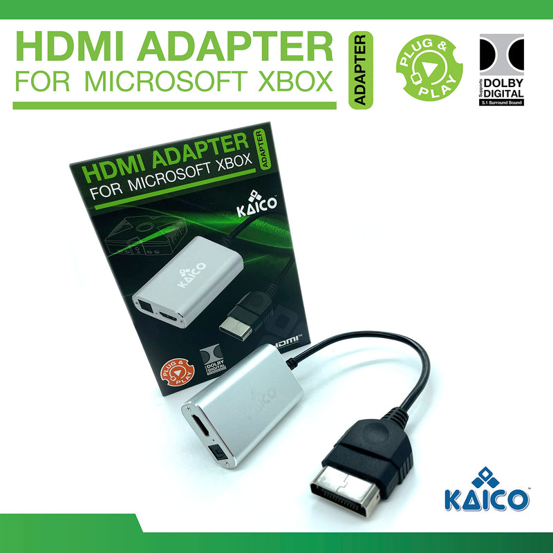 [AUSTRALIA] - Kaico Original Xbox to HDMI Adapter– HD Link Cable for Original Xbox Console– Supports 480i/480p/720p/1080i– Dolby Digital 5.1 via Optical Port– Plug & Play Converter with Toslink Audio Support 