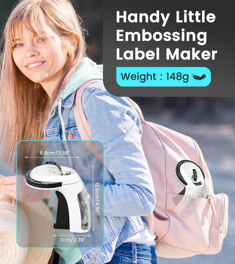 [AUSTRALIA] - Embossing Label Maker Machine with Tapes, Vintage Manual Label Maker Embossed, Retro Punch Emboss Labeler with 1 Rolls 3D Embosser Tapes Waterproof for Home Kitchen DIY Crafting Kids, Black 1 Embosser with 1pk tapes 
