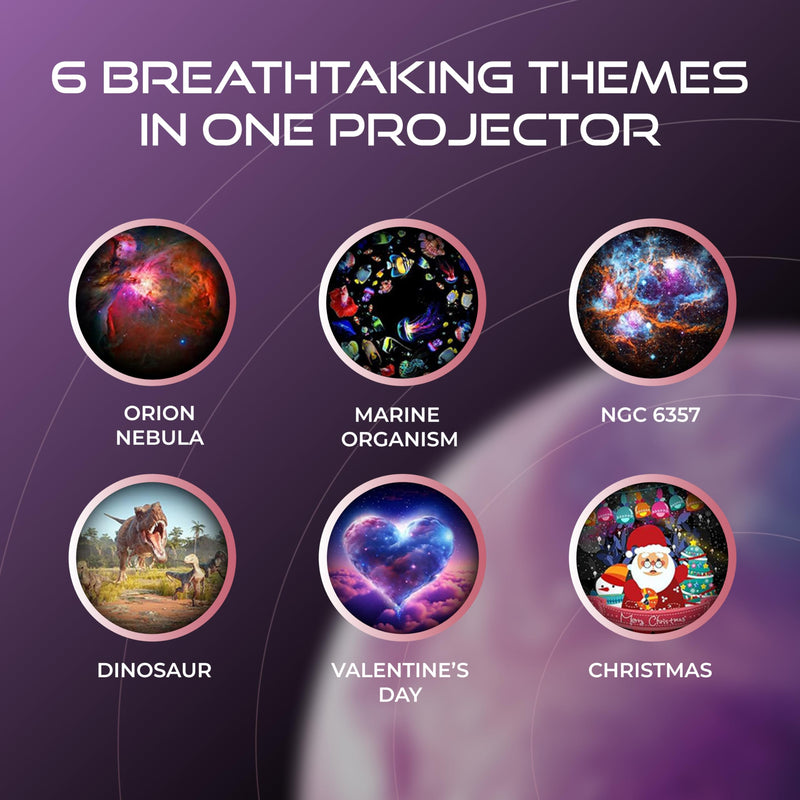 [AUSTRALIA] - Set of 6 Replaceable Galaxy Projector Discs– for Samosvit Home Planetarium Galaxy Projector with Meteor Effect – Gift for Kids (Thematic Nebulas 1/6) Galaxy Disc Thematic 1/6 
