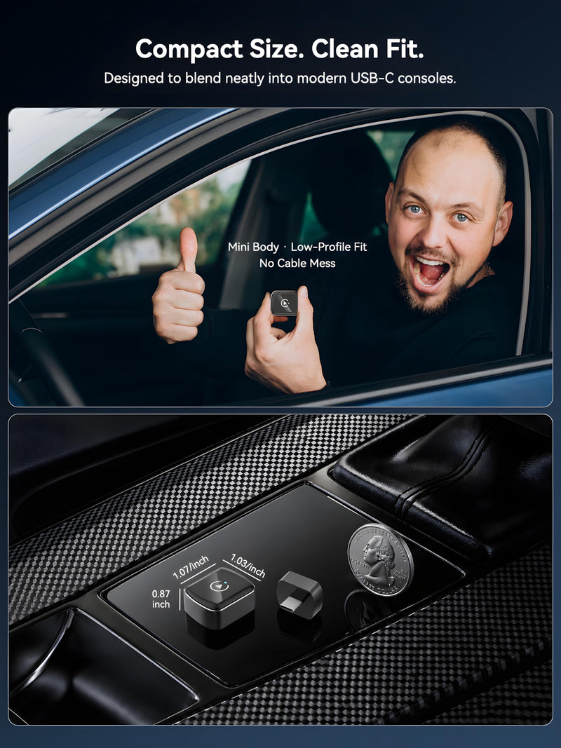 Spedal 2-in-1 Wireless CarPlay Adapter USB-C, Android Auto, 2nd Gen | USB-C & USB-A, Wireless CarPlay & Android Auto, 5.8GHz Wi-Fi, 5s Auto-Reconnect, Compact, Retains OEM Controls, 2016+ Cars