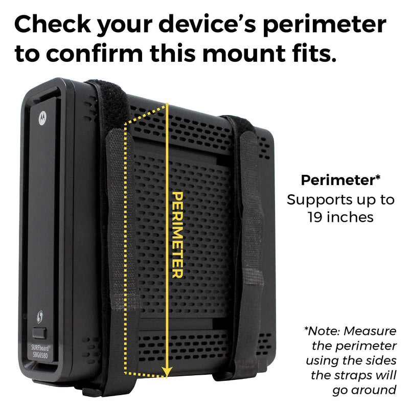 HumanCentric Universal Wall and VESA Mount | Adjustable Strap Mount for Computers, UPS Units, Cable Boxes, Modems, and Other Electronic Devices | Mounts on The Wall or Back of a Computer Monitor