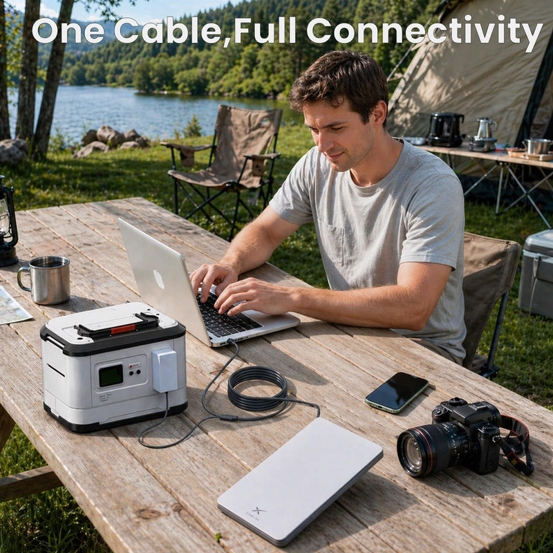 15M/50FT 2-in-1 Starlink Mini Ethernet Cable, Integrated DC Power + Gigabit Ethernet Replacement Cord, Waterproof Outdoor Cable for RV Marine Camping 50 Feet