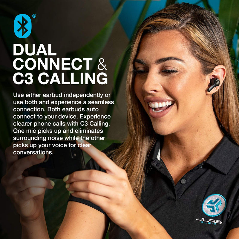 JLab Epic Air ANC True Wireless Bluetooth 5 Earbuds, Active Noise Canceling, IP55 Sweatproof, 12-Hour Battery Life, 36-Hour Charging Case, Low Latency Movie Mode, 3 EQ Sound Settings