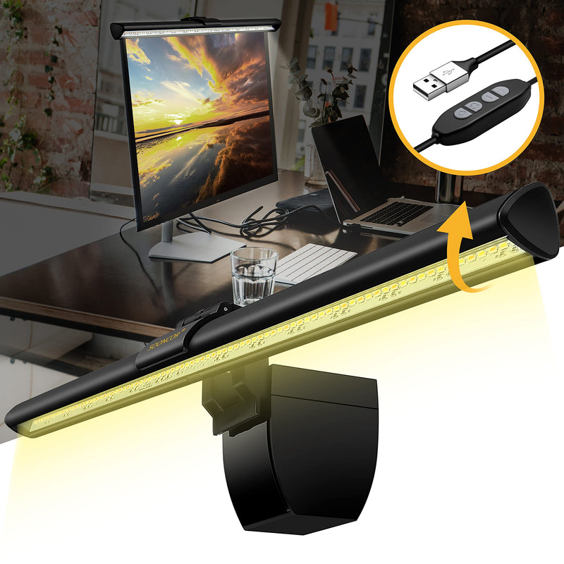 Computer Monitor Light Screen Light Bar e-Reading LED Task Lamp, 3 Color Modes, USB Powered,No Screen Glare, Dimmable Desktop Monitor Lamp for Desk/Office/Home