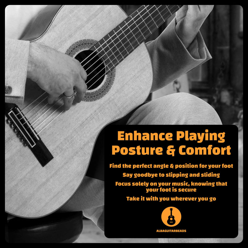 Classical Guitar Foot Rest, Acoustic Guitar Foot Stool, Adjustable Foot Rest, Alba guitar beads Foot Rest