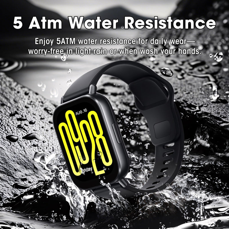 Xiaomi Redmi 5 Active Smart Watch, Step Counter Watch for Women Men with 2" LCD Large Display, 140 Sports Modes, 5ATM Waterproof (Active-Midnight Black)