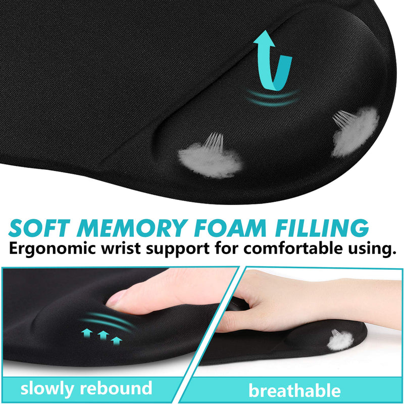 Ergonomic Mouse Pad with Wrist Support, Premium Memory Foam Keyboard Wrist Support Bar and Mouse Wrist Rest Pads Set- for Comfortable Typing &Wrist Pain Relief Mouse Pad with Wrist Support Bar 1