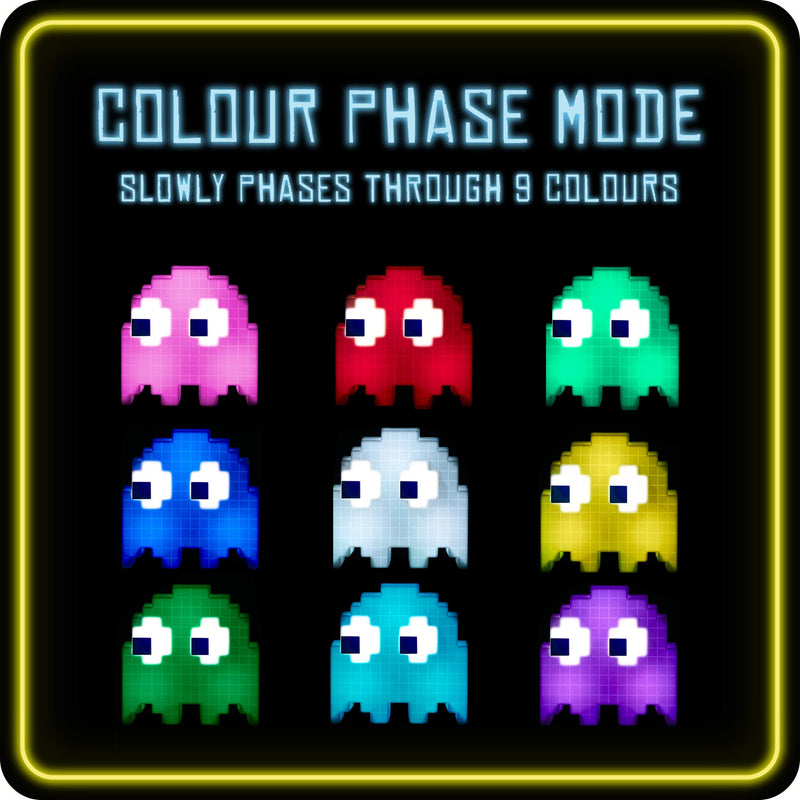 PacMan Ghost Light Table Lamp - 16 Color Options - Changes Colors to Music - USB Powered