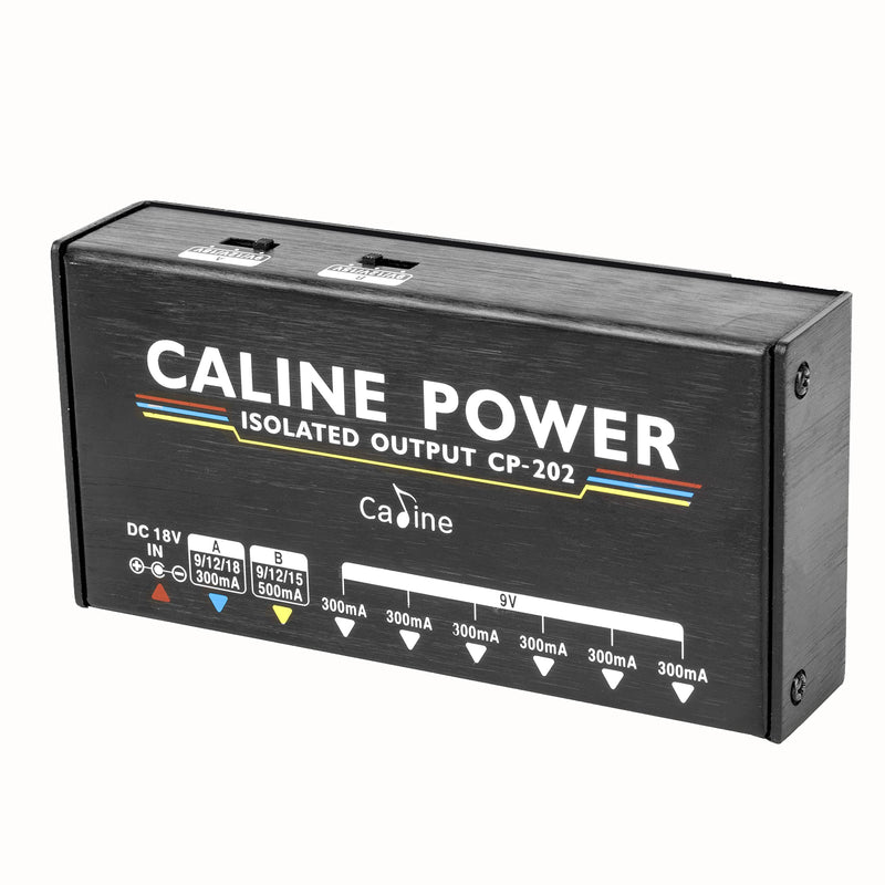 Caline Guitar Pedal Power Supply, True Isolated Pedal Board Power Supply with 8 Totally Isolated DC Outputs(300mA/500mA), Switchable 9V/12V/15V/18V Power Outputs for Guitar Pedals