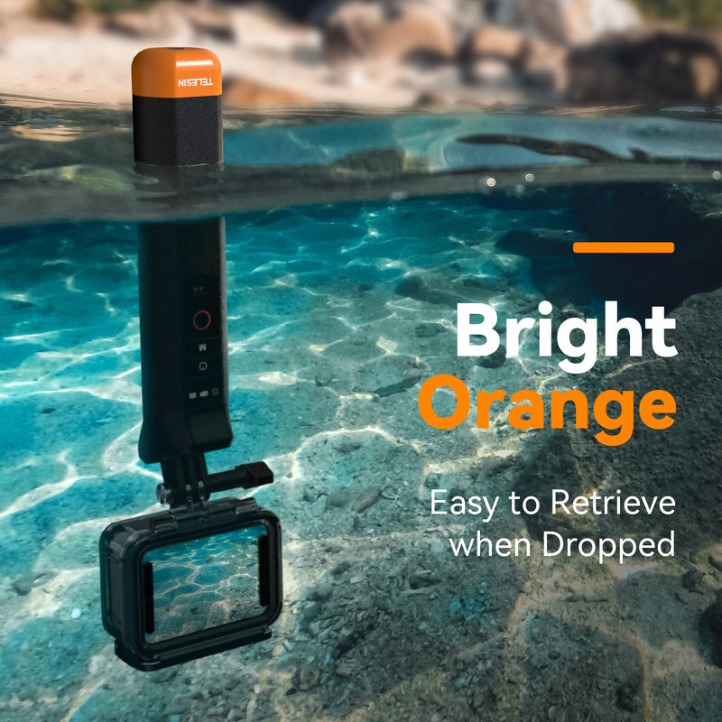 TELESIN°Floating Selfie Stick Hand Grip Waterproof Handle with Bluetooth Remote for GoPro Hero 13 12 11 10 9 8 Handle Mount Accessories for Action Camera