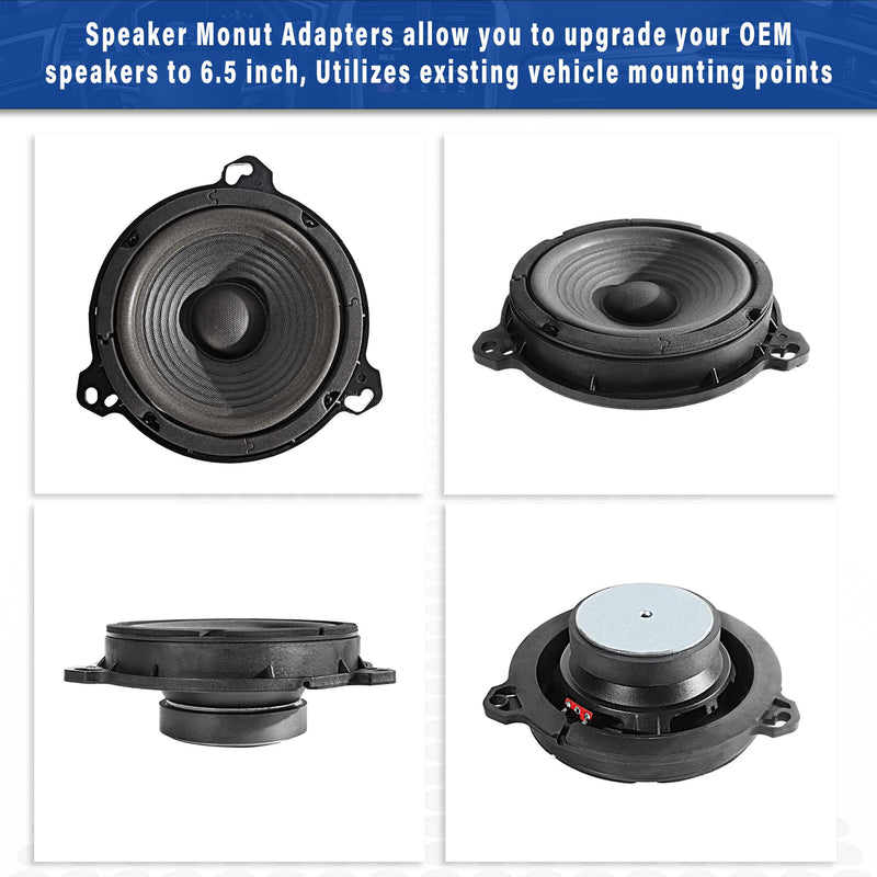 RED WOLF Car Door Speaker Adapter Spacer Ring Compatible with Nissan Frontier Altima Sentra 2004-2019, KIA K2 2011-2019, Infiniti Q25 2011-2021 6.5" Aftermarket Speaker Adapter Bracket Installation