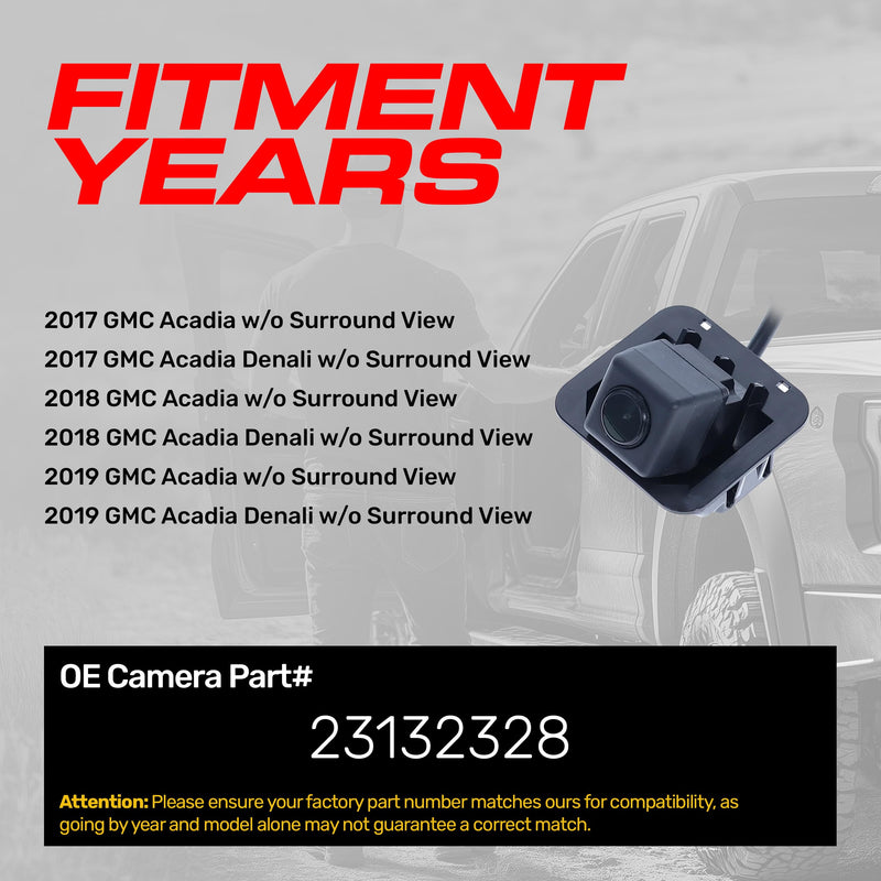 Master Tailgaters Replacement for GMC Acadia, Acadia Denali (2017-2019) w/o Surround View Backup Camera OE Part # 23132328