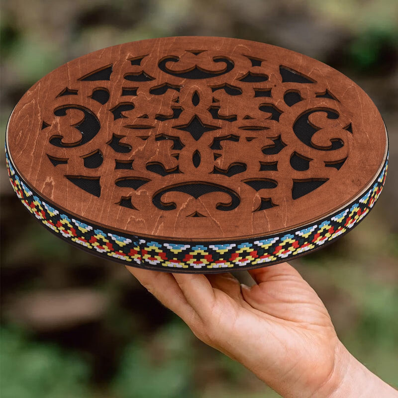 8-inch/12-inch Ocean Drum Ethnic Percussion Instrument Onomatopoeic Music Portable Hand Drum Instrument Sound Therapy Relaxing Water Sound Birch Wooden Drum for Performance Accompaniment
