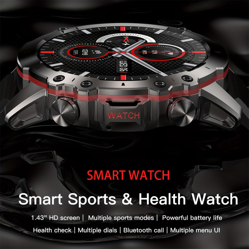 ZPIMY 1.43" AMOLED Smart Watch for Men (Make/Answer Call), Mens Smartwatches, Hands-Free Calling, Fitness Tracker Smartwatch for Android iPhones, Digital Watches Step Counter, 3 Straps (Silver) Silver