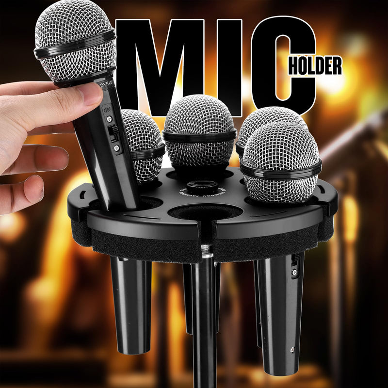 [AUSTRALIA] - Facmogu Multi Microphone Holder, Aluminum Multi Mic Holder Holds Up to 6 Mics for Organizer & Display, Wired and Wireless Mic Holder w/ 3/8"-16 Threaded Adapter for Stand (Holder Only) 