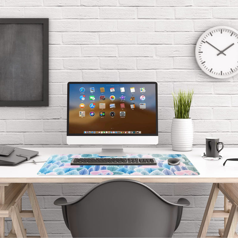 AIMSA Extended Gaming Mouse Pad, XL Large Keyboard Mouse Mat Desk Pad with Stitched Edges, Durable Non-Slip Base Mousepad for Home Office, 35x15.7inch, Abstract Trees and Cactus