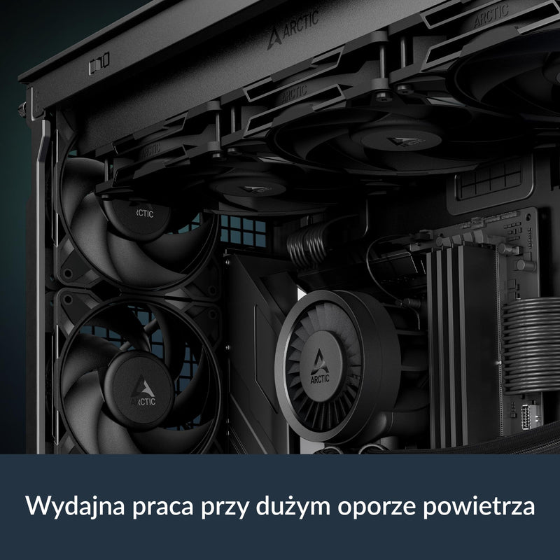 ARCTIC P14 Pro PST - Powerful Premium Fan, 140 mm PWM Fan with Y-Cable Splitter, 400-2500 RPM, 0 RPM <5% PWM, Fluid Dynamic Bearing, 4-Pin - Black